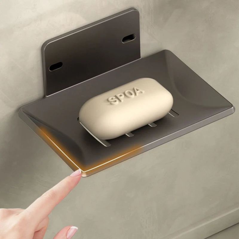 Stainless Steel Soap Holder Bathroom Shower Storage Soap Tray Mesh Rack Oap Dishes Wall Mounted Drain Soap Box Bathroom Access