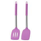 2pcs Stir Fry Spatula Steak Spatula Cooking Utensils Stainless Steel Handle Silicone Kitchenware Set Kitchen Cooking Tool Set