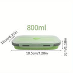 1/4pcs Collapsible Silicone Food Storage Container Stackable Space Saving Lunch Box Microwaveable Foldable Kitchen Accessories