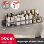 Aluminum Shower Organiser Bathroom Shelf Without Drilling Gray Wall Toilet Storage Shelf Shampoo Holder Bathroom Accessories