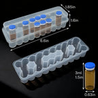 1 Pcs 3ML/10mL 10-Slot Vial Storage Case Stackable Plastic Microtube Storage Box Clear Freezer Tube Box Refrigerator Organizer