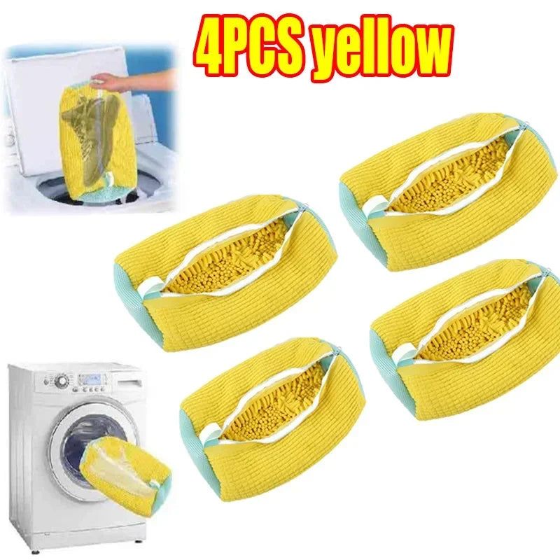 Machine Washable Shoe Washing & Drying Bag with Soft Fiber - Durable Polyester Laundry Protector for Shoes Adjustable Strap