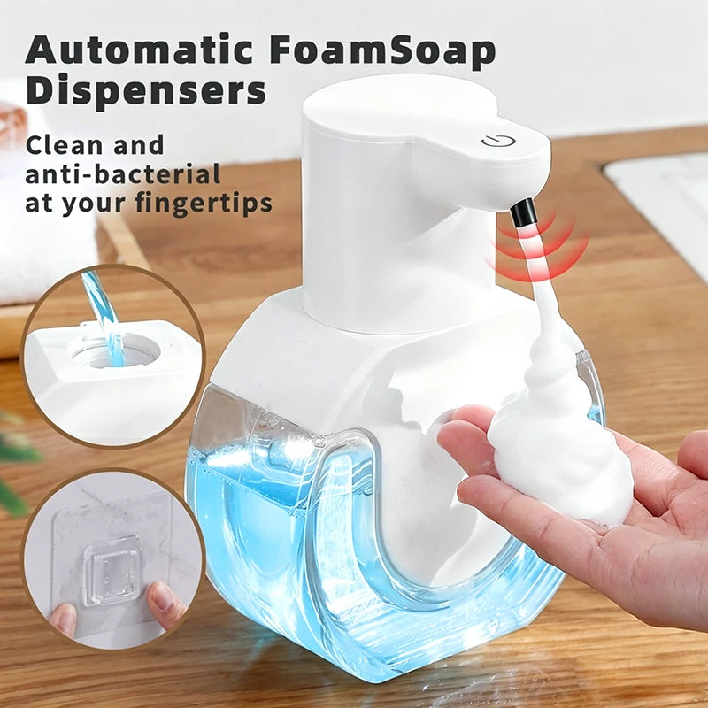 Automatic sensor soap dispenser, foam hand washing device, portable soap bottle, soap distribution device, in bathroom