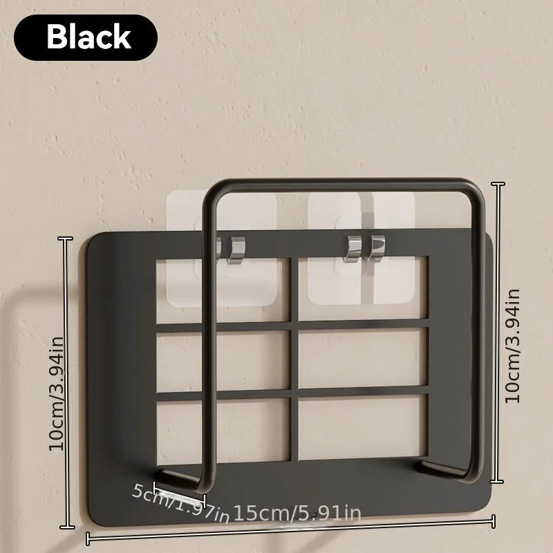 1pc Wall Mount Router Shelf - Iron Holder Multi-Use Home Office Bedside Shelf for WiFi Router Box Storage Easy-Install No-Drill