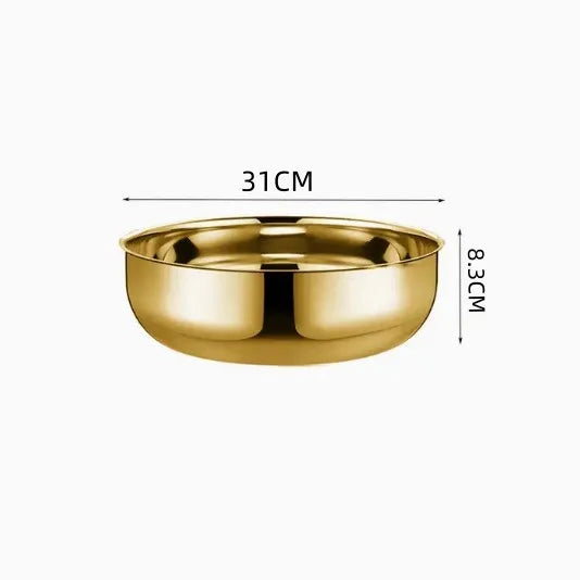 Stainless Steel Large Capacity Bowl, Suitable for Mixing Dough, Cleaning Vegetables, Stirring Salads, Easy To Clean