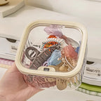 1-Piece Transparent Mini Desktop Storage Box, with Pop-Up Lid, Waterproof Multifunctional Storage Container, Laundry Detergent Dispenser Storage Box, Suitable for Storing Beads and Stain Remover Powder, for Desktop, Kitchen,