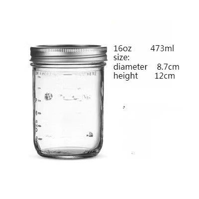 1PC Mason Jars with Lids, Wide Mouth Glass Jars for Canning, Centerpieces, Pickling, Storage, Food Meal Prep, Salad, Jam