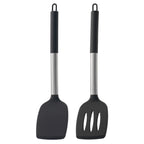 2pcs Stir Fry Spatula Steak Spatula Cooking Utensils Stainless Steel Handle Silicone Kitchenware Set Kitchen Cooking Tool Set