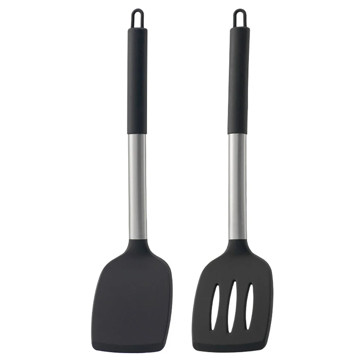 2pcs Stir Fry Spatula Steak Spatula Cooking Utensils Stainless Steel Handle Silicone Kitchenware Set Kitchen Cooking Tool Set