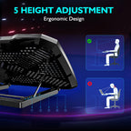 COOLCOLD Laptop Cooling Pad for 12-17 Inch Laptop Cooler Stand, 5 Quiet Fans, 5 Angle Adjustable with Phone Holder