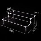 Acrylic Riser Display Shelf,3 Tier Display Stand for Amiibo Funko POP Figures,Cupcake Perfume Organizer Makeup Collection Doll