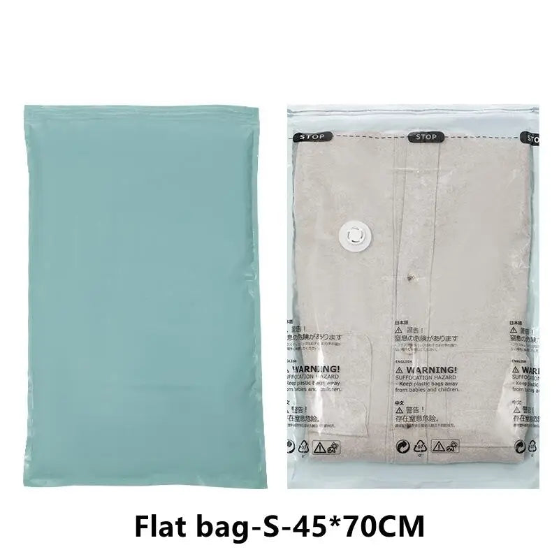 Extra Large No-Pump Vacuum Storage Compression Bags, Practical Space Saver to Store Clothes, Blankets and Bedroom Bedding Neatly