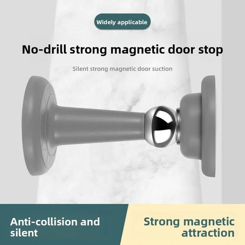 Silicone Anti-collision Magnetic Door Stopper Bedroom Door Study Door Buffer Door Suction No Punching Strong Bonding