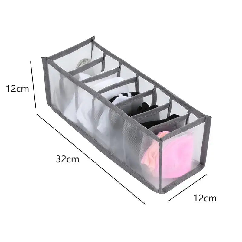 7 Grids Jeans Storage Box Closet Wardrobe Clothes Compartment Boxes Drawer Jeans Socks Separation Organizer Pants Storage
