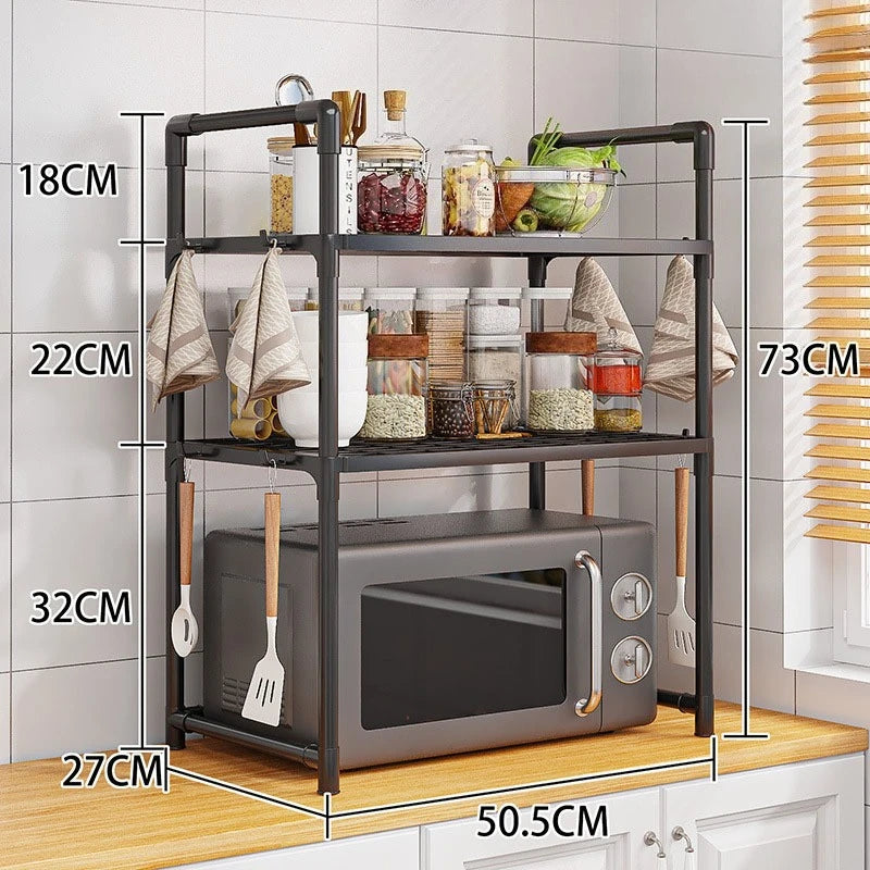 Adjustable Microwave Shelf – Multi-Purpose Kitchen Storage Rack