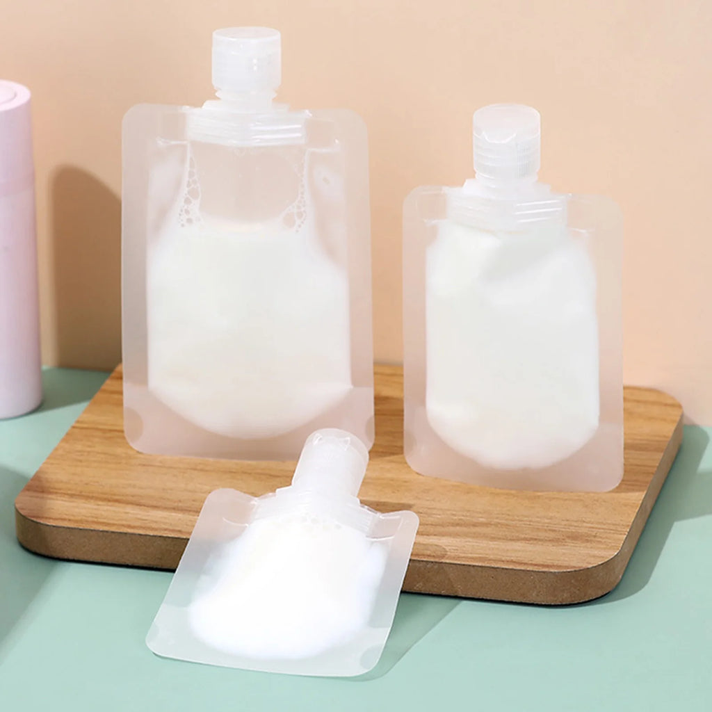 10Pcs 30/50/100ML Travel Storage Bag Portable Packaging Cosmetic Lotion Shower Gel Shampoo Leakproof Refillable Empty Bag