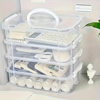 Extra Large 4-Tier Stackable Storage Box with Lid Clear Plastic Organizer Toy Building Block Storage Box