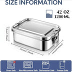 304 Stainless Steel 1200/2400ml Lunch Box Bento Box Metal Food Storage Container with Locking Clasp Suitable for Work and School