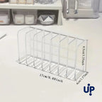 7-Slot Transparent Plastic Cosmetic Organizer Multi-Functional Makeup Holder for Home Office Bathroom Dressing Table Sorting