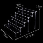 Acrylic Riser Display Shelf,3 Tier Display Stand for Amiibo Funko POP Figures,Cupcake Perfume Organizer Makeup Collection Doll