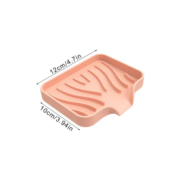 Silicone Faucet Mat Kitchen Sink Tray Soap Dispenser Sponge Drain Pad Sink Splash Drying Mat Countertop Storage Tray