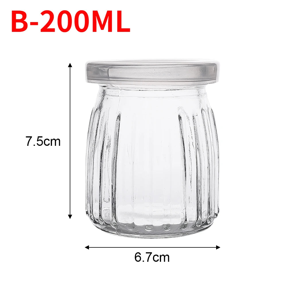 Baking Glass Bottles with Lid Honey Yogurt Pudding Glass Bottle DIY Wishing Bottle Mini Cup Jelly Milk Food Storage Container