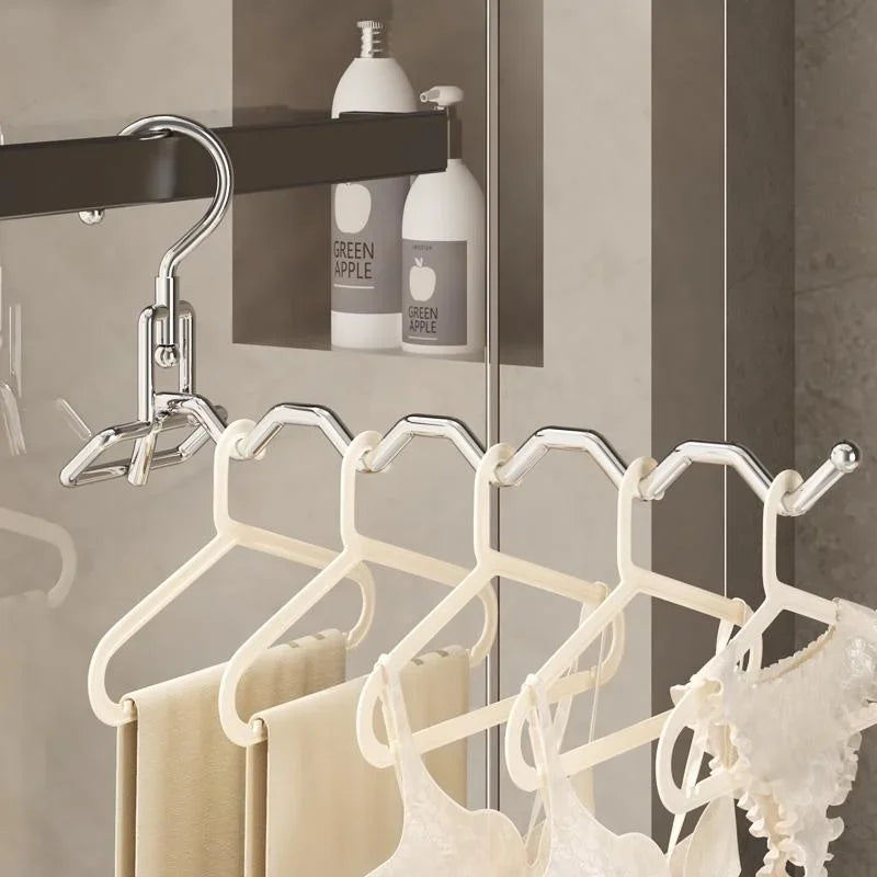 Folding Stainless Steel Clothes Hanger Organizer Travel Hotel Drying Hanger Essential Trips Home Simple Hanging Clothes Hangers