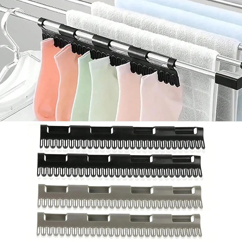 2PCS Hanging Rod Sock Rack Clothes Hanger Suitable For Drying Socks Towels Underwear And Other Small Clothing Items