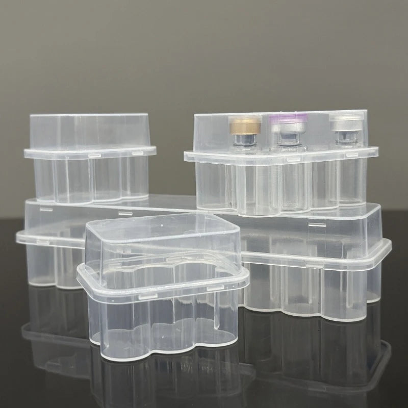 3/5/7/10mL Vial Storage Case Plastic Clear Freezer Tube Box Stackable Microtube Storage Box  Refrigerator Organizer