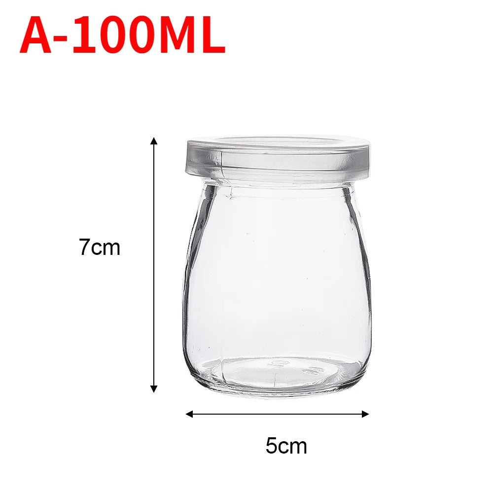 Baking Glass Bottles with Lid Honey Yogurt Pudding Glass Bottle DIY Wishing Bottle Mini Cup Jelly Milk Food Storage Container