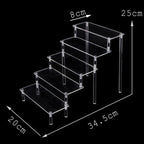 Acrylic Riser Display Shelf,3 Tier Display Stand for Amiibo Funko POP Figures,Cupcake Perfume Organizer Makeup Collection Doll