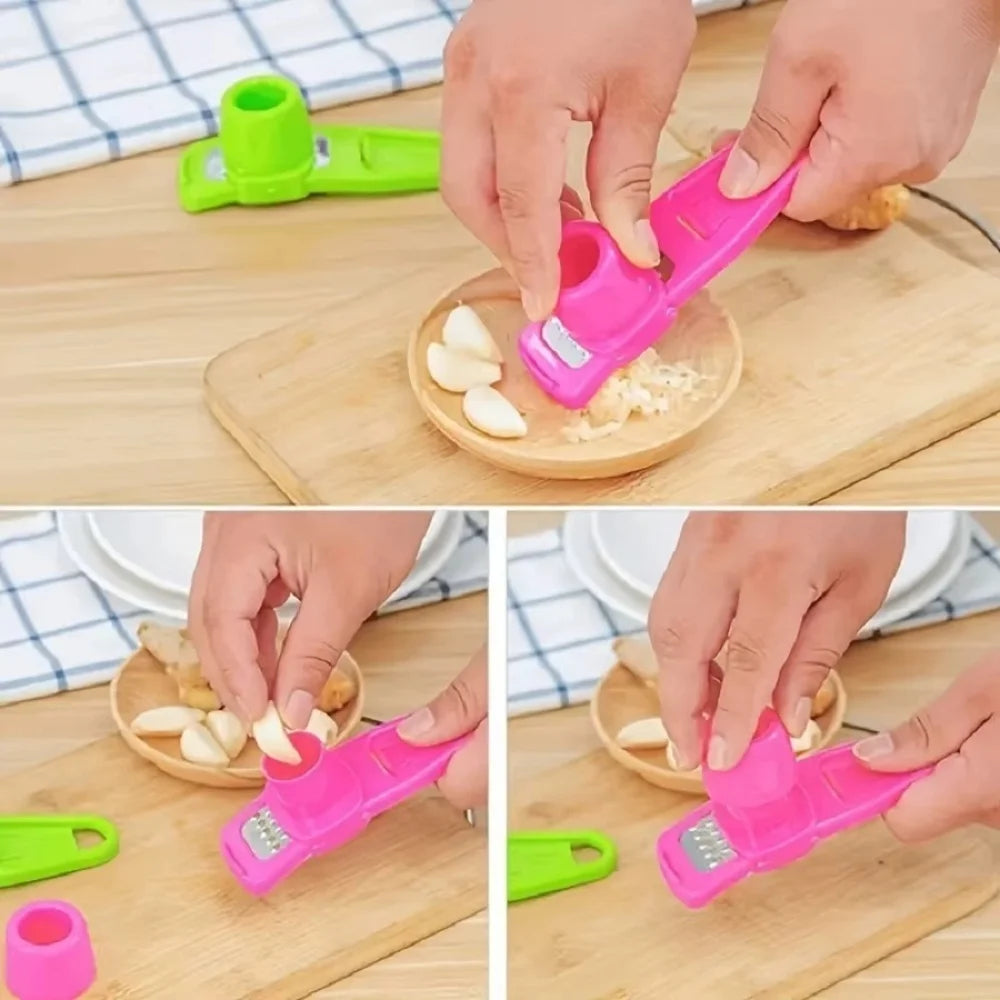 1PCS Mini Garlic Press Grinder Multi-Functional Manual Ginger Garlic Grinding Grater Cutter Garlic Peeler Kitchen Tools Gadgets