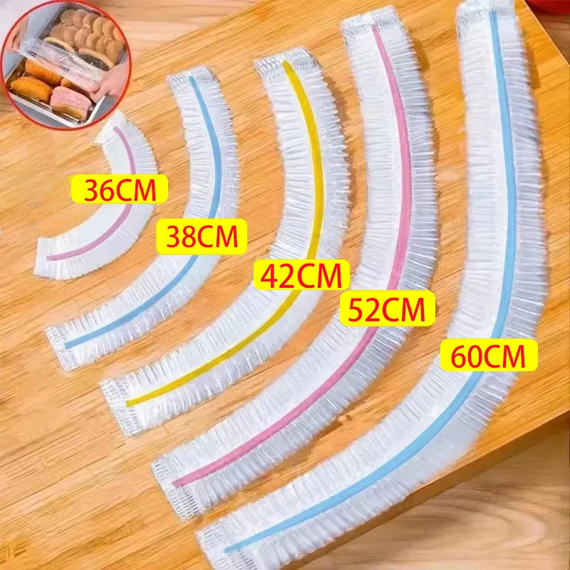 Disposable Food Cover Food Grade Home Fruit Vegetable Saran Wrap Storage Bag Elastic Plastic Wrap Shower Cap Fresh Keeping Bag
