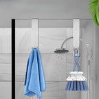 Stainless Steel Over Glass Door Shower Door Back Shower Towel Rack S-Shape Bathroom Bathrobe Hanger Holder Hooks