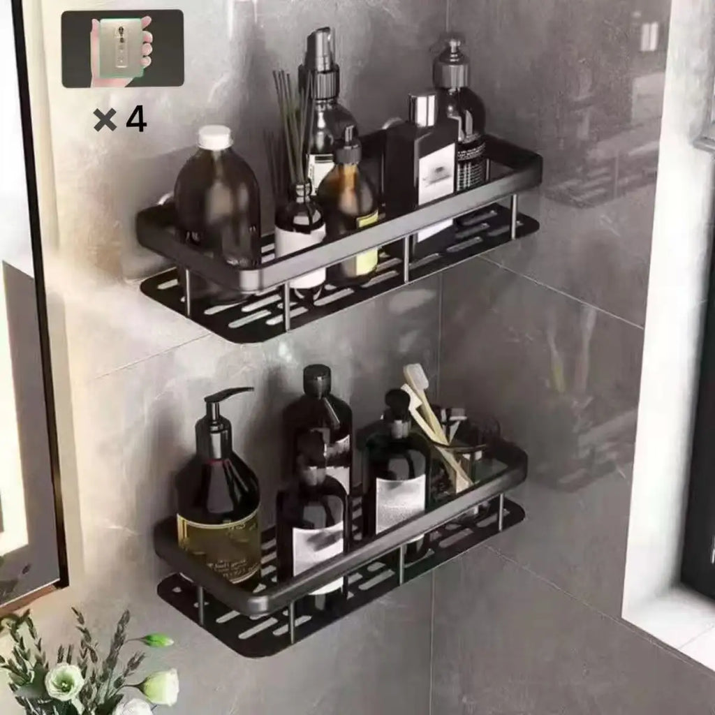 2PCS Bathroom Shelf Kitchen Storage Organizer ABS Shampoo Rack Shower Shelf Bathroom Accessories No Drill Shelf