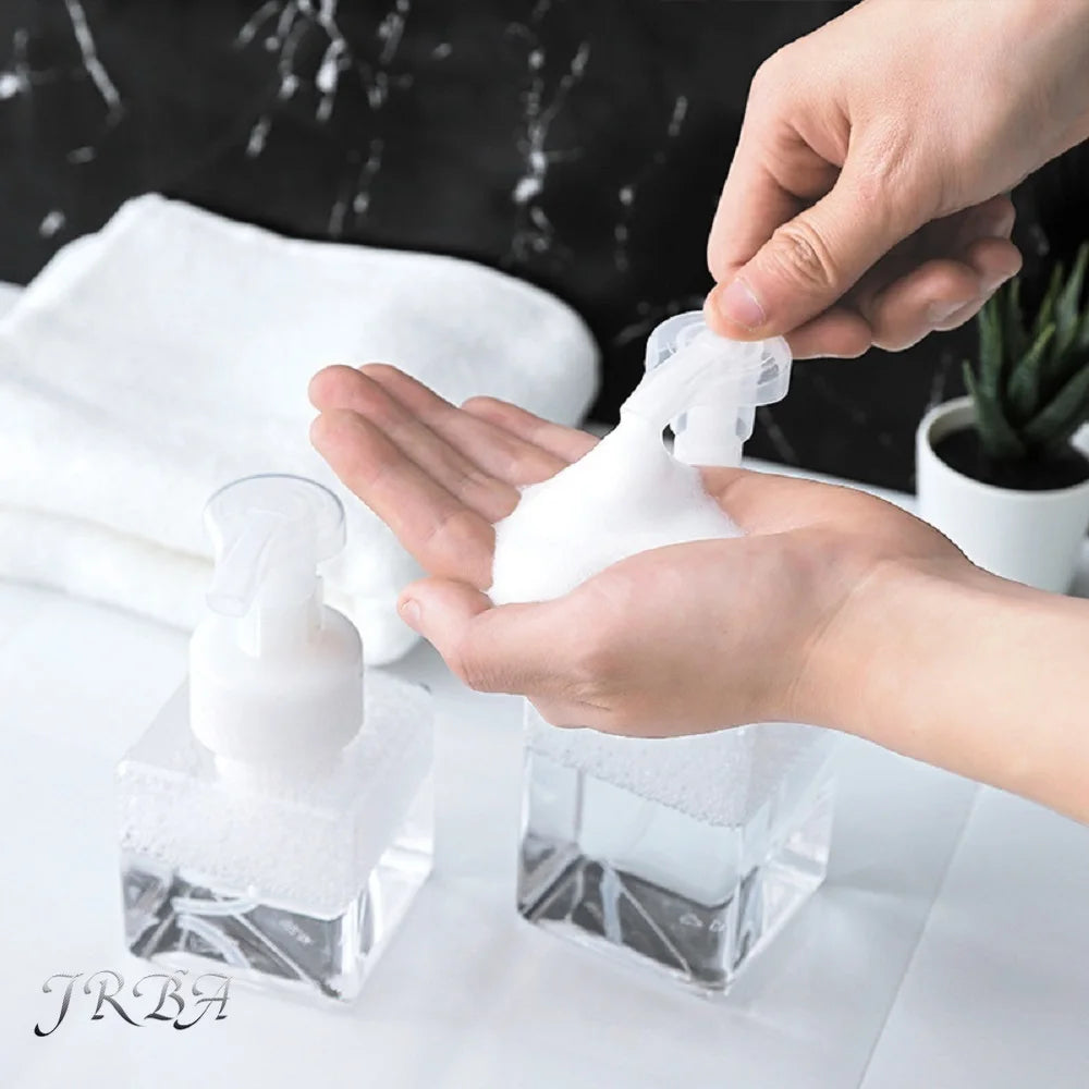 250ml/450ml Large Capacity Foam Bottles Dispenser Plastic Pump Bottles Mini Empty Soap Refillable Bottle Travel Shampoo Foaming