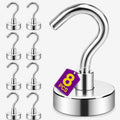 4/6/8 Pcs 30lb 0.47 inch Heavy Duty Strong Magnet Hooks for Refrigerator, Cruise Cabin, Grill, Kitchen, Garage, Office, Ceiling