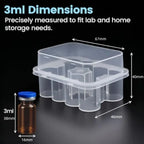 1 Pcs 3ML/10mL 10-Slot Vial Storage Case Stackable Plastic Microtube Storage Box Clear Freezer Tube Box Refrigerator Organizer