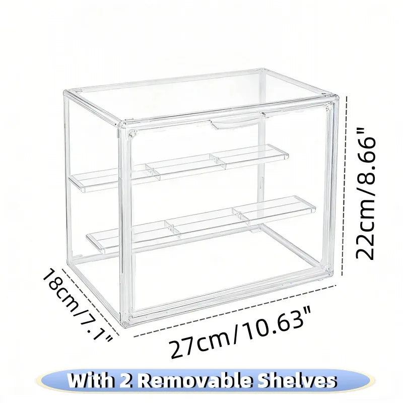 1/3 Pcs Clear StorageBox Stackable Display Case Acrylic Dustproof Organizer for Handbag Figure Toy Makeup Storage Organizer Box