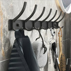 Black White Folding Robe Hooks Towel Hanger Nail Wall Rack Hooks Coat Clothes Holder for Bathroom Kitchen Accessories