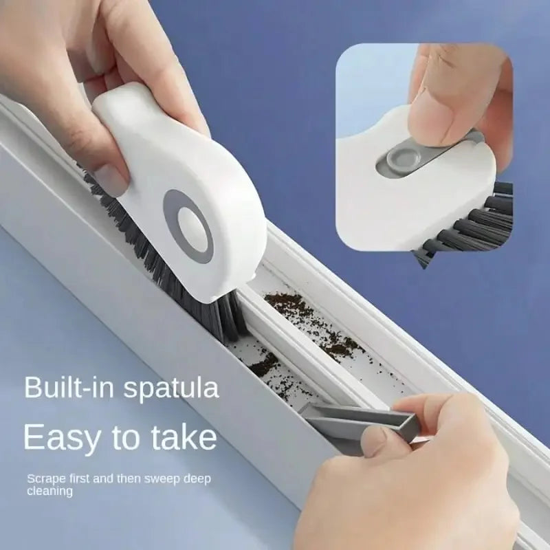 2‑in‑1 Handheld Groove Cleaning Brush, Multi‑Purpose Crevice Cleaner for Window, Sliding Door Track & Floor Gap
