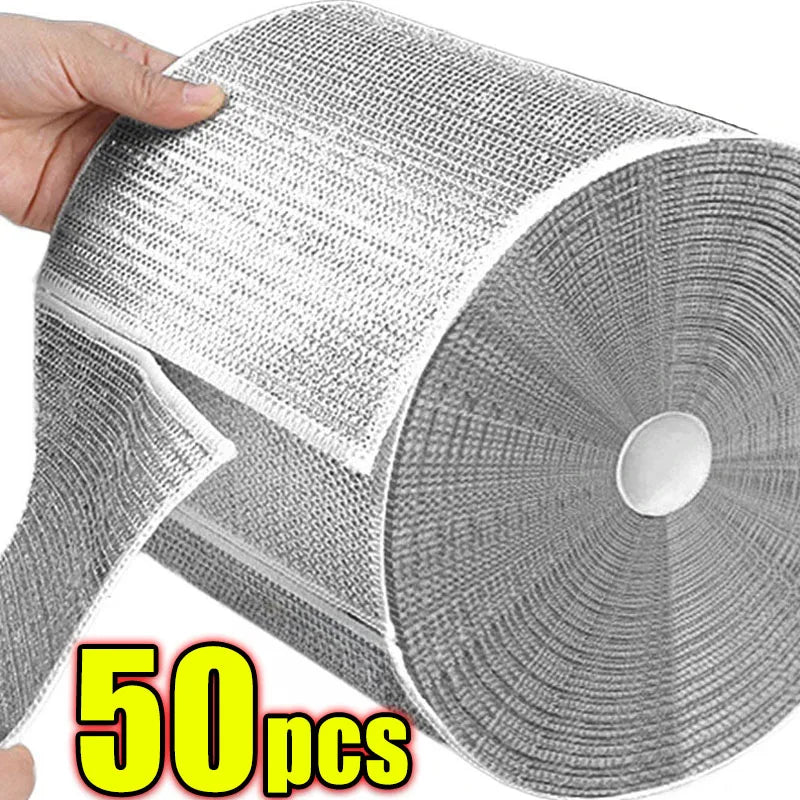 Wholesale Metal Steel Wire Rags Cloth Home Kitchen Pot Pan Dishwashing Double-sided Dishcloth Cleaning Cloths Towel Scrubber Rag