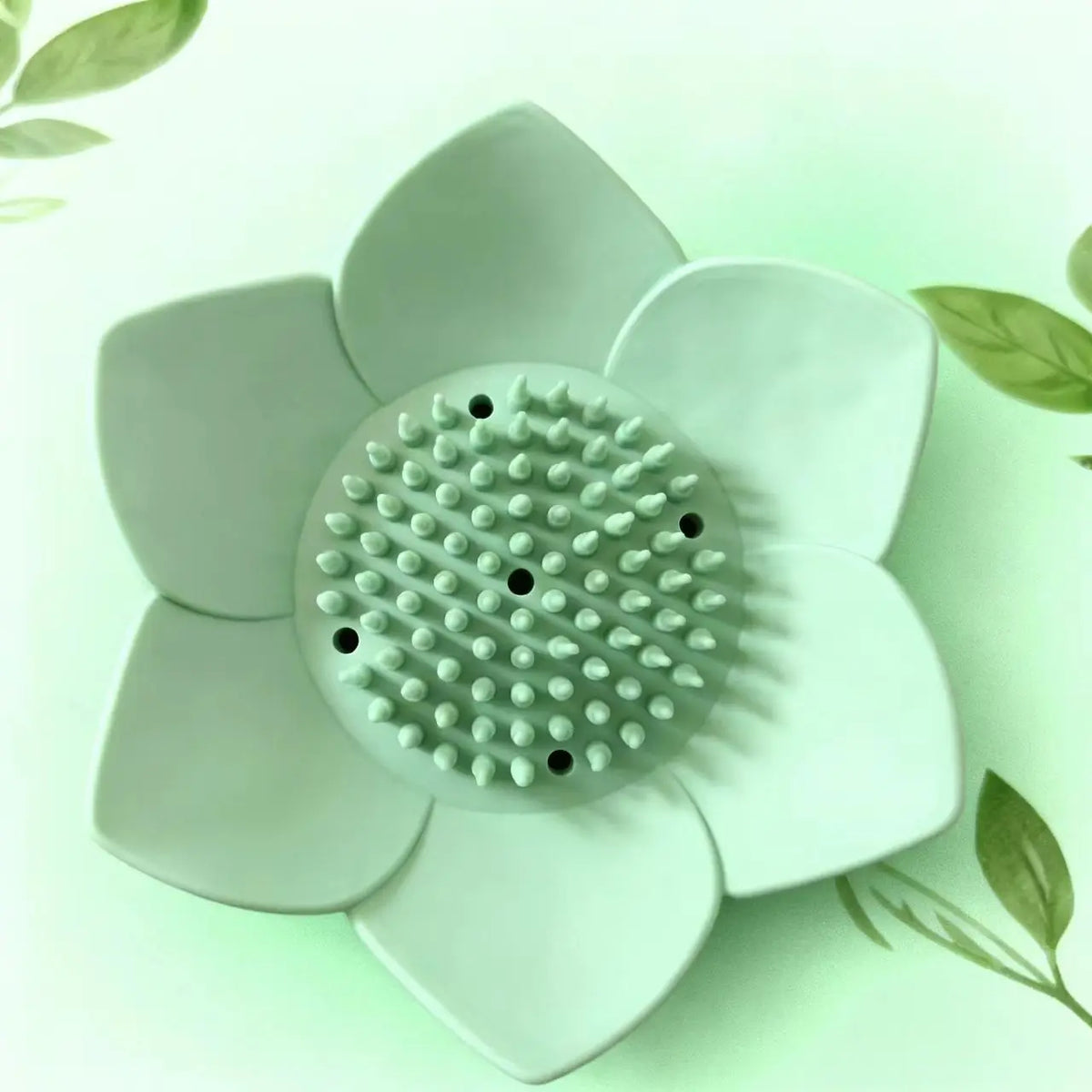 1pcs Bathroom Soap Box Lotus Design Soap Holder Silicone Soap Box Drain Box Bathroom Accessories