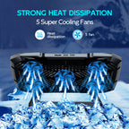 COOLCOLD Laptop Cooling Pad for 12-17 Inch Laptop Cooler Stand, 5 Quiet Fans, 5 Angle Adjustable with Phone Holder