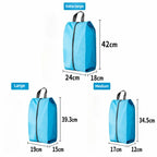 3PCS Travel Shoe Storage Pouch Waterproof Fabric Zipper Handbag Portable Dust‑proof Shoes Organizer Bag For Home Business Trip
