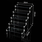 1-5 Tier Acrylic Display Stand Perfume Doll Clay Figurine Blind Box Storage Rack Transparent Ladder Makeup Organization W-2