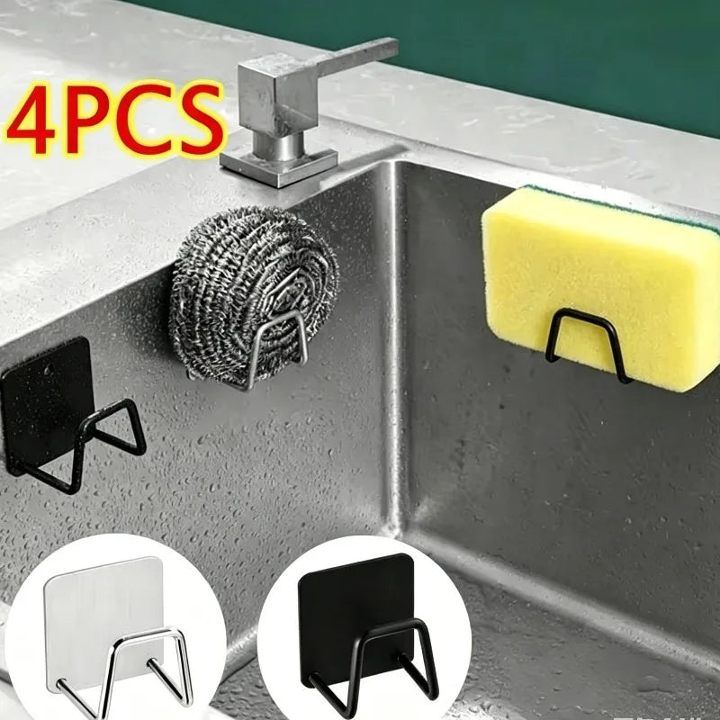 Sponge Storage Rack Kitchen Stainless Steel Sink Sponges Holder Adhesive for Sink Wall Mount Storage Keeps Sponge Scrubber Dry