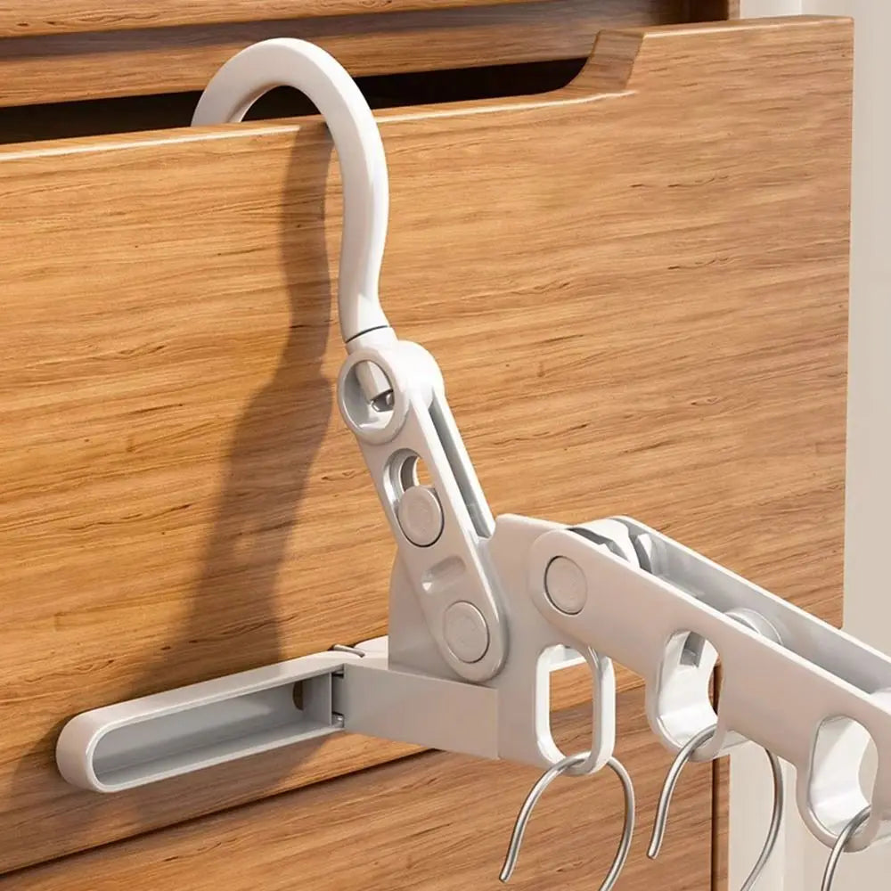 Foldable Five-hole Clothes Drying Rack Portable Travel Drying Rack for Home Use Hotels Dormitories Universal Hook Clothing Rack