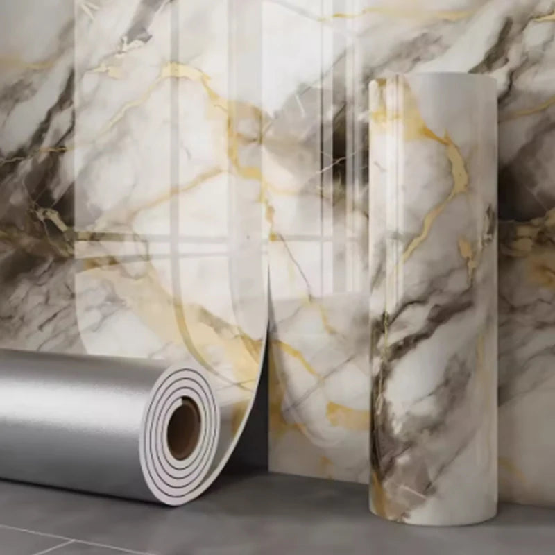 1 roll marble thick foam imitation ceramic tile self-adhesive wallpaper bedroom wallpaper bathroom waterproof wall sticker
