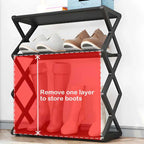 Hot 4-Tier X-Type Shoe Storage Rack, Dorm Rooms Multifunctional X-shaped Dust-proof Storage Rack for Entryways Hallways Bedrooms